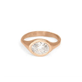 The Carved Signet Engagement Ring Setting Hidden Page Sargisson 18K Rose Gold Oval 
