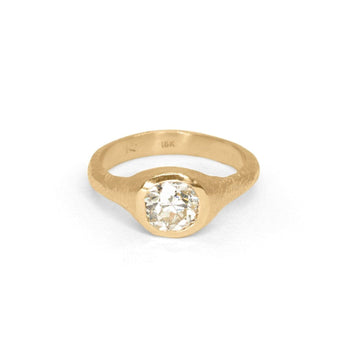 The Carved Signet Engagement Ring Setting Hidden Page Sargisson 18K Yellow Gold Round 