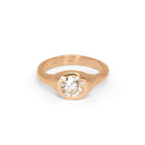 The Carved Signet Engagement Ring Setting Hidden Page Sargisson 18K Rose Gold Round 