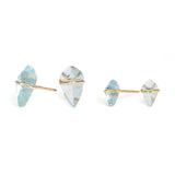 10K Kite Stud Earrings in Blue Topaz Earrings Rava 