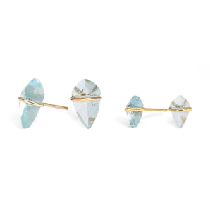 10K Kite Stud Earrings in Blue Topaz Earrings Rava 