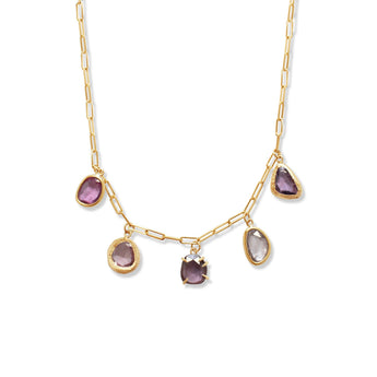 18K Five Stone Necklace in Pink Sapphire Necklace Page Sargisson 