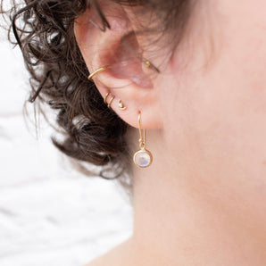 10K Semi-Precious Stone Drop Earrings in Malachite Earrings Page Sargisson 