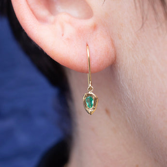 18K Teardrop Earrings in Green Sapphire Earrings Page Sargisson 