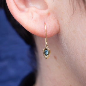 18K Teardrop Earrings in Blue Sapphire Earrings Page Sargisson 