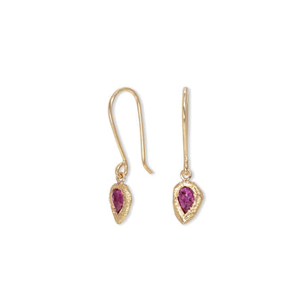 18K Teardrop Earrings in Ruby Earrings Page Sargisson 