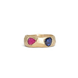 18K Five Sapphire Ring in Rainbow with Ruby Rings Page Sargisson 