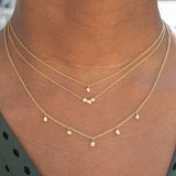 18K Diamond Dot Five Drop Necklace Necklace Page Sargisson 