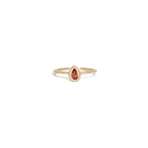 18K Teardrop Ring in Poppy Red Sapphire Rings Page Sargisson 