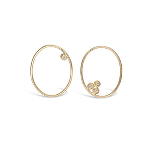 18K Large Diamond Dot Oval Earring Earrings Page Sargisson 18k Yellow Gold 