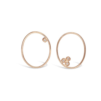 18K Large Diamond Dot Oval Earring Earrings Page Sargisson 18K Rose Gold 