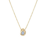 18K Oval Slider Necklace in Light Blue Sapphire Necklace Page Sargisson 