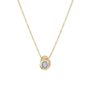 18K Oval Slider Necklace in Light Blue Sapphire Necklace Page Sargisson 