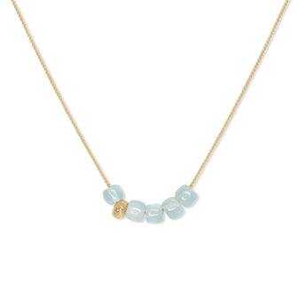 18K Gemstone Six Bead Necklace with Aquamarine Necklaces Page Sargisson 