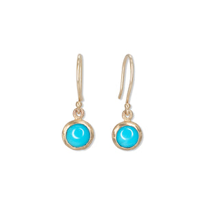 10K Semi-Precious Stone Drop Earrings in Turquoise Earrings Page Sargisson 