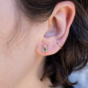 18K Teardrop Studs in Emerald Earrings Page Sargisson 