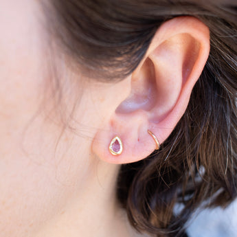 18K Teardrop Studs in Pink Sapphire Earrings Page Sargisson 