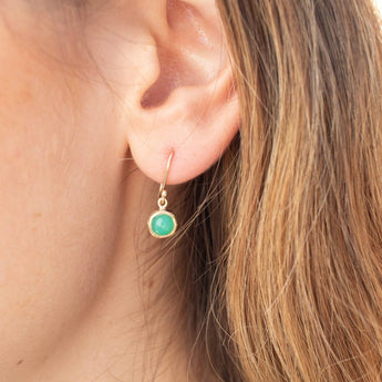 10K Semi-Precious Stone Drop Earrings in Chrysoprase Earrings Page Sargisson 