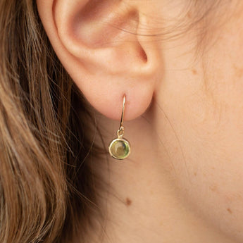 10K Semi-Precious Stone Drop Earrings in Peridot Earrings Page Sargisson 