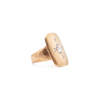 18K Diamond Tablet Ring in Rose Gold Rings Page Sargisson 