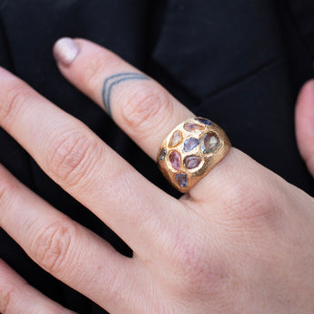 18K Sapphire Cocktail Ring - Pastel Rainbow Rings Page Sargisson 