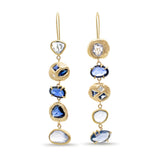 18K Five Drop Geometric Earrings In Ombre Blue Sapphires Earrings Page Sargisson 