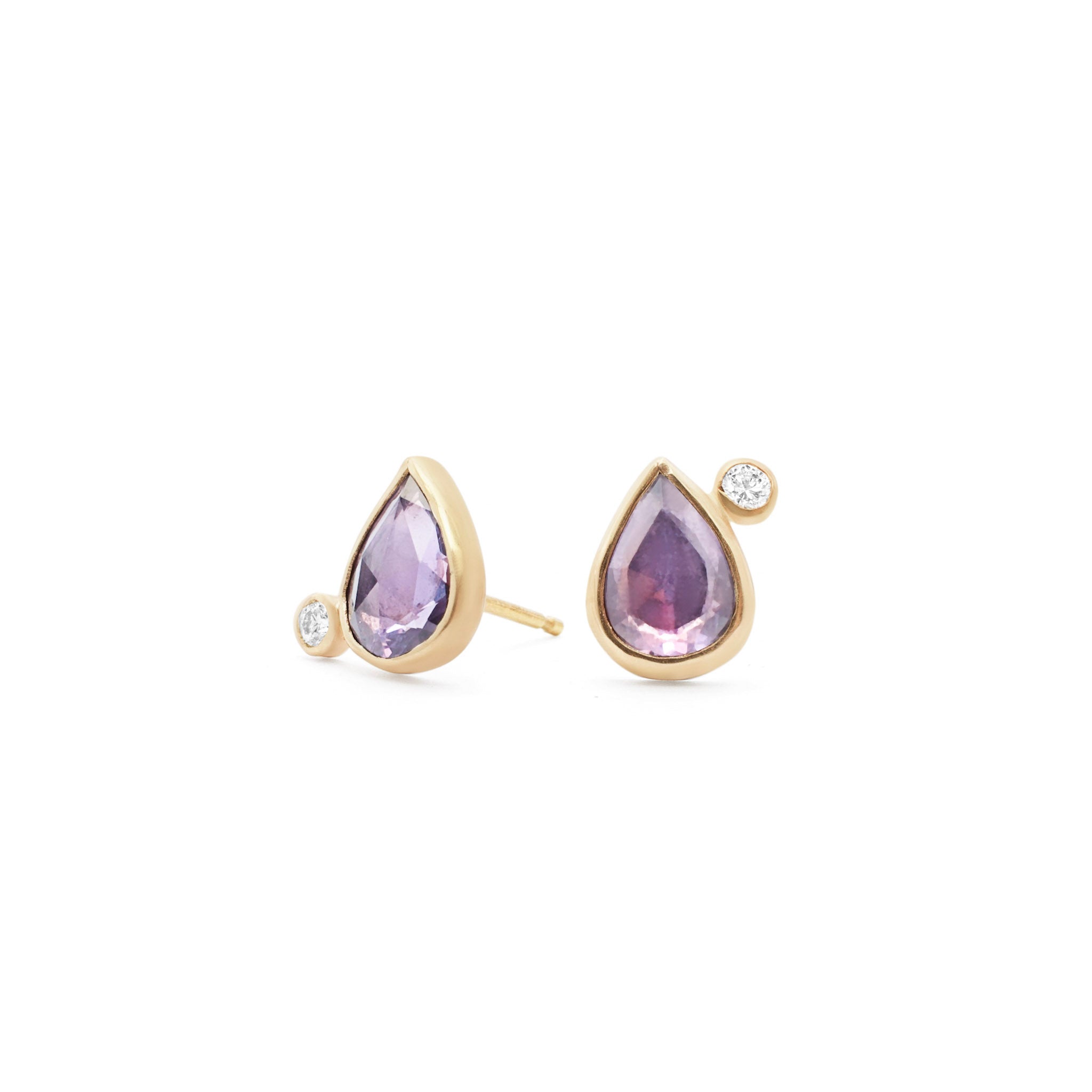 18K Teardrop Satellite Earrings in Purple Sapphire Earrings Page Sargisson 