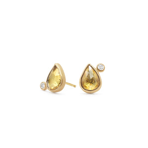 18K Teardrop Satellite Earrings in Yellow Sapphire Earrings Page Sargisson 