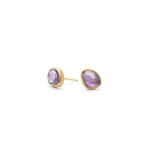 18K Smooth Freeform Studs in Purple Sapphire Earrings Page Sargisson 