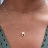 18K Oval Slider Necklace in Poppy Red Sapphire Necklace Page Sargisson 