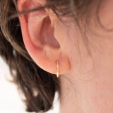 18K Carved Small Link Hoops Earrings Page Sargisson 