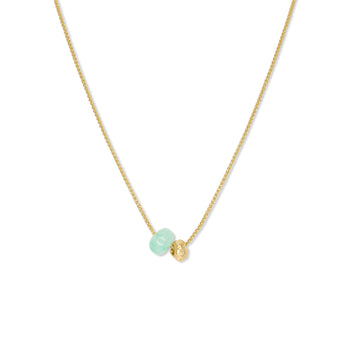 18K Gemstone Dual Bead Necklace with Chrysoprase Necklaces Page Sargisson 