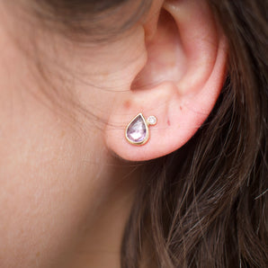 18K Teardrop Satellite Earrings in Purple Sapphire Earrings Page Sargisson 