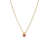 18K Teardrop Slider Necklace in Ruby Necklace Page Sargisson 