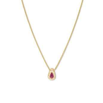 18K Teardrop Slider Necklace in Ruby Necklace Page Sargisson 