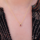 18K Teardrop Slider Necklace in Ruby Necklace Page Sargisson 