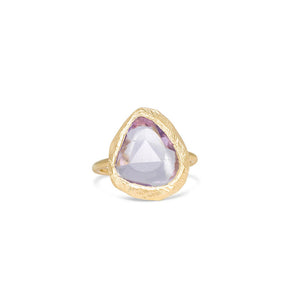 18K Freeform Solitaire Ring in Lilac Purple Sapphire Rings Page Sargisson 