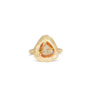 18K Freeform Solitaire Ring in Orange Sapphire Rings Page Sargisson 