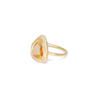 18K Freeform Solitaire Ring in Orange Sapphire Rings Page Sargisson 