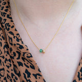 18K Gemstone Dual Bead Necklace with Emerald Necklaces Page Sargisson 