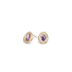 18K Freeform Stud Earring in Pink Sapphire Earrings Page Sargisson 