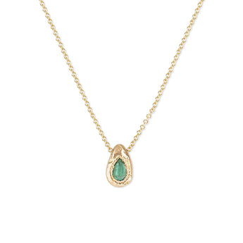 18K Teardrop Slider Necklace in Emerald Necklace Page Sargisson 
