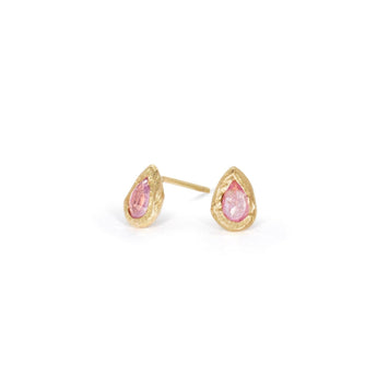 18K Teardrop Studs in Pink Sapphire Earrings Page Sargisson 