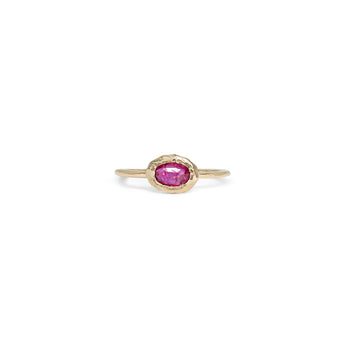 18K Oval Stone Ring in Ruby Rings Page Sargisson Stone Horizontal 6 