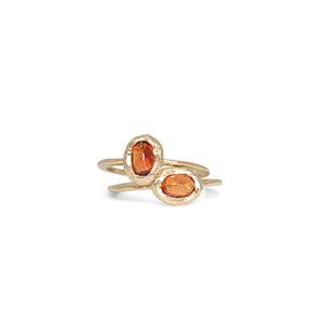 18K Oval Stone Ring in Poppy Red Sapphire Rings Page Sargisson 
