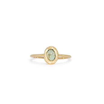 18K Oval Stone Ring in Green Sapphire Rings Page Sargisson Stone Vertical 4 