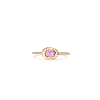 18K Oval Stone Ring in Pink Sapphire Rings Page Sargisson Stone Horizontal 4 
