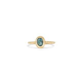 18K Oval Stone Ring in Teal Sapphire Rings Page Sargisson Stone Vertical 4 