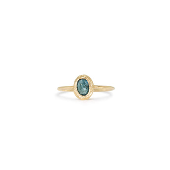 18K Oval Stone Ring in Teal Sapphire Rings Page Sargisson Stone Vertical 4 