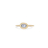 18K Oval Stone Ring in Light Blue Sapphire Rings Page Sargisson Stone Horizontal 4 